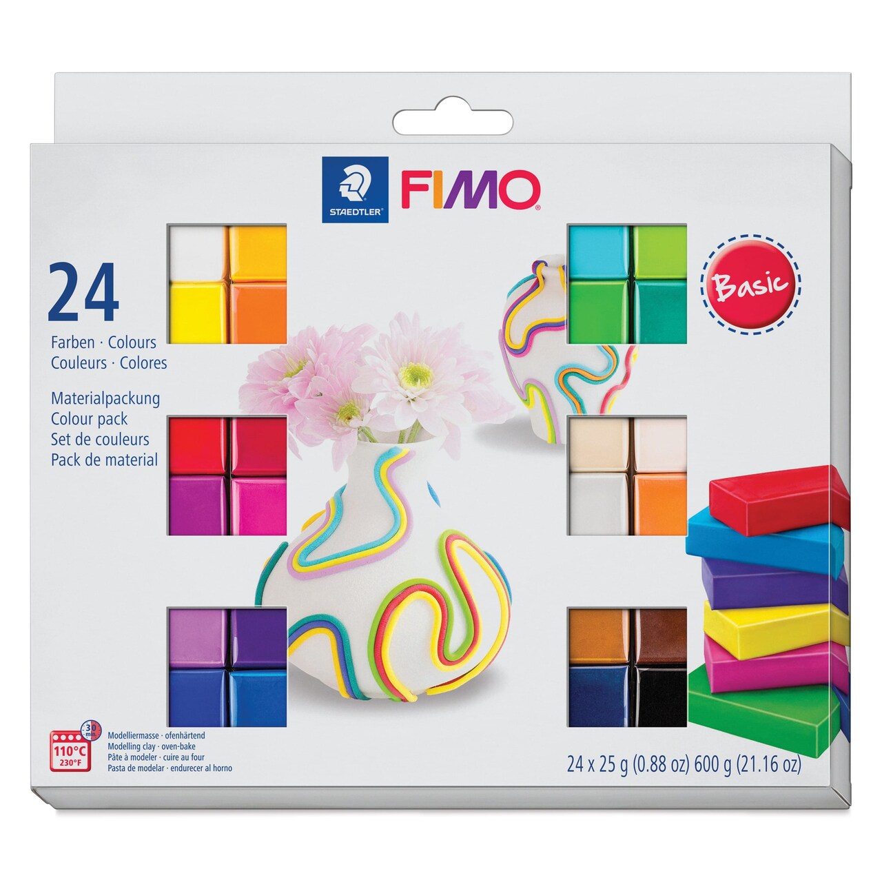 Staedtler Fimo Soft Polymer Clay - Basic Colors, Set of 24
